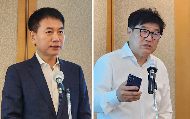 이상돈 토마토시스템 대표(왼쪽)와 데이비드 강 사이버엠티케어 대표. 박광하 기자