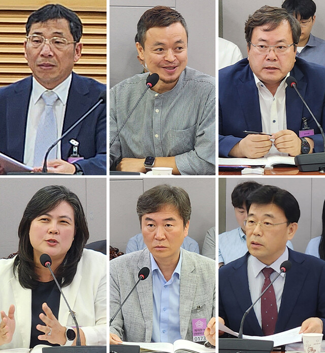 (왼쪽 위부터 시계방향으로) 하재철 한국정보보호학회장, 김진국 플레인비트 대표, 원유재 한국침해사고대응협의회장, 정창림 과학기술정보통신부 정보보호네트워크정책관, 김산호 경찰청 안보수사지휘과장, 김소정 국가안보전략연구원 책임연구원. 박광하 기자