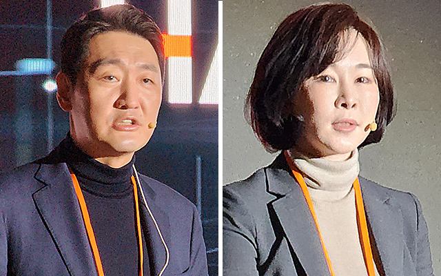 변성준(왼쪽), 김연수 한컴 대표. 박광하 기자