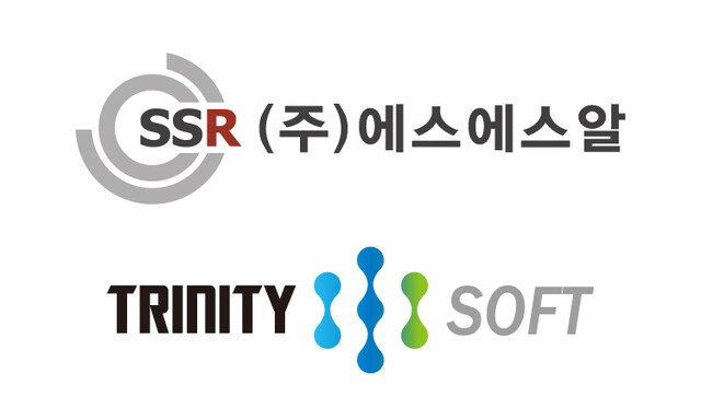 에스에스알(SSR)과 트리니티소프트 로고.