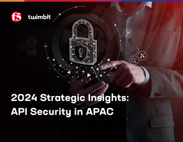 '2024 전략적 인사이트: APAC에서의 API 보안(2024 Strategic Insights: API Security in APAC)' 표지. F5